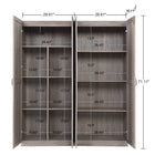 Manhattan Comfort Cornelia 59.22" 2-Piece Modern 11-Shelf Storage Closet - Grey-Section 1 Includes 1 Wide Fixed Upper Shelf and 6 Adjustable Shelves. Section 2 Includes 4 Wide Shelves with Adjustable Features