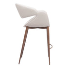 Zuo Limay Counter Stool - Beige/Walnut-3 year limited warranty