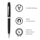 A.T. Cross Coventry Black Lacquer Ballpoint Pen - Medium - Black Ink-Cross products are unquestionably guaranteed against mechanical failure and all writing instruments are backed by a Lifetime Mechanical Warranty.