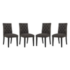 Modway Duchess Fabric Dining Chair - Brown - 4 Pack-Dense Foam Padding for Comfort