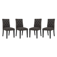 Modway Duchess Fabric Dining Chair - Brown - 4 Pack-Dense Foam Padding for Comfort