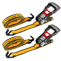 CAT 2-Piece Ratchet Tie Down Set with Soft Loops - 16' x 1-1/2"-Size and Capacity: 16 Feet Long x 1-1/2 Inches Wide, 1,000 Pound Working Strength, 3,000 Pound Breaking Strength