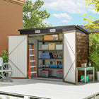 Outsunny 8' x 4' Outdoor Storage Shed-Metal bike shed suitable for plenty of outdoor tools, equipment and outerwear
