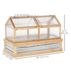 Outsunny Wooden Cold Frame Greenhouse - Natural- The pointed top design prevents water accumulation
 