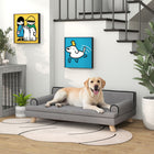 PawHut Elevated Dog Sofa Bed with Cushion - Light Grey-Removable, washable cover keeps your pet's space clean. 