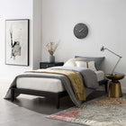 Modway Lodge Wood Twin Platform Bed Frame - Cappuccino-Sturdy Mattress Foundation