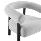 Modway Sable Upholstered Fabric Armchair - Light Grey Black-8
