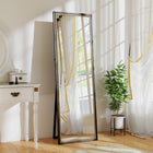 HOMCOM Rectangle Full Body Mirror - 21" W x 64" H - Black-Shatterproof tempered glass ensures safety and lasting clarity 