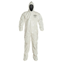 Dupont Personal Protection Coverall Tychem Sl Hood/Boot Bound Seam XL, 3 Pack (SL122B-XL)-Colour: White