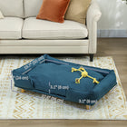 PawHut Elevated Washable Large Dog Sofa - Dark Blue-MDF frame provides durability and sturdiness 