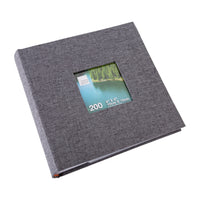 Kiera Grace Linen 200-Pocket Album – 4" x 6"  - Grey-Holds up to 200 photos sized 4" x 6"
