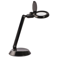 OttLite Space-Saving LED Magnifier Desk Lamp - Clearsun - Black-Proprietary exclusive OttLite ClearSun LED - reduces eyestrain by 51%