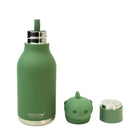 ASOBU Dinosaur Bestie Bottle -Vacuum Insulated - Stainless Steel - Silicone Straw - 16oz-Soft touch exterior, removable silicone straw 
