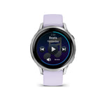 Garmin Venu 4 Smartwatch - 41 mm - Silver with Periwinkle Silicone Band-Advanced sleep tracking (improved): Get a sleep score and personalized coaching for how much sleep you need and how you can improve. Even keep track of different sleep stages and naps — and see key metrics, such as HRV status and skin temperature, to better understand your health. Plus, with the sleep alignment feature, see how aligned you are to your circadian rhythm and see your sleep consistency