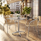 Flash Furniture 31.5'' Square Aluminum Indoor-Outdoor Table with 2 Beige Rattan Chairs (TLH-ALUM-32SQ-020BGECHR2-GG)-Seats 2 people