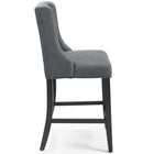Modway Baronet Tufted Button Upholstered Fabric Counter Stool - Gray-Sinuous Spring Support