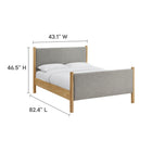 Modway Maven Full Size Fabric Upholstered Platform Bed - Wheat Oak-8