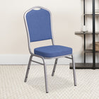 Flash Furniture HERCULES Series Crown Back Stacking Banquet Chairs with Silver Frame - Blue - 4 Pack-2.5" Thick Seat Cushion