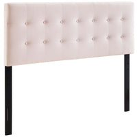 Modway Emily Biscuit Tufted Performance Velvet Queen Headboard - Pink-Luxurious Modern Queen Headboard