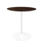 Modway Lippa 28" Round Wood Dining Table - White Cherry Walnut-Modern Dining Table