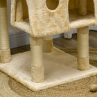 PawHut 71" Cat Tree Tower with Scratching Post, Houses and Toys - Beige-Colour: Beige 