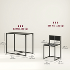 HOMCOM Industrial 3-Piece Small Space Dining Set - Black-Low-back chair provide comfortable resting space