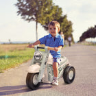 Qaba Baby Push Car with Music, Bubble - Cream White-Attractive motorcycle design for young children 