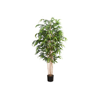 Monarch Specialties 83" Artificial Indoor Bamboo Tree - Floor - Black Pot-Bring in a touch of nature to your space with this 83" tall artificial indoor Bamboo tree featuring real-touch green leaves for a vibrant and natural look