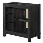 Modway Dixie 36" Solid Wood Bathroom Vanity Cabinet - Black-Sink Basin And Fixtures Not Included