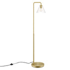 Modway Element Transparent Glass Glass and Metal Floor Lamp - Satin Brass-Glass Floor Lamp