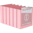 Davis Group Economy 2" 3-Ring View Binders - Blush - 6 Pack-Durable 3-Ring View Binder