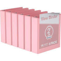 Davis Group Economy 2" 3-Ring View Binders - Blush - 6 Pack-Durable 3-Ring View Binder