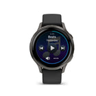 Garmin Venu 4 Smartwatch - 41 mm - Slate with Black Silicone Band-Health status (new): See whether your health metrics — such as resting heart rate, HRV, skin temperature and Pulse Ox while sleeping — are trending away from your usual range, which could indicate added stress to your body. These changes could be related to physical activity levels, environment, stress, alcohol intake, potential illness, and more. This feature is currently available in beta