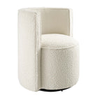 Modway Della Boucle Fabric Swivel Chair - Ivory-Swivel Accent Chair