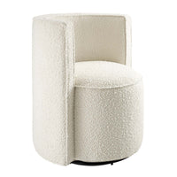 Modway Della Boucle Fabric Swivel Chair - Ivory-Swivel Accent Chair