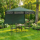 Outsunny 7 ft W x 7 ft L Garden Foldable Pop Up Gazebo Tent - Green & Black-Oxford cloth canopy to protect from UV