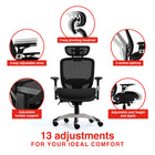 Staples Hyken XL Ergonomic Fabric Swivel Big & Tall Chair - Black-Ergonomically designed with 13 points of adjustment 