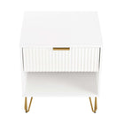 Manhattan Comfort DUMBO Modern 1-Drawer Nightstand and 3-Drawer Dresser Set - White-10