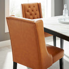 Modway Baronet Button Tufted Vegan Leather Dining Chair - Tan-Vegan Leather Upholstery