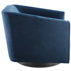 Modway Twist Accent Lounge Performance Velvet Swivel Chair - Midnight Blue-Stain Resistant Fabric