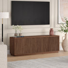 Hudson&Canal Hanson TV Stand for TV's up to 75" - Satin Walnut-Features easy assembly