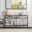 Hudson&Canal Sivil 55"W Console Table with Metal Shelves - Blackened Bronze-Clean with a soft, dry cloth and no harsh chemicals or abrasive cleaning materials