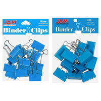 JAM Paper Colourful Binder Clips Assortment - Medium & Large - Blue - 27 Pack-Colour: Blue | Made of tempered steel for an extra strong hold