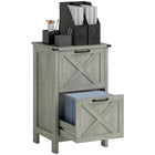 HOMCOM 2-Drawer Letter/A4 Filing Cabinet - Stone Grey-2 drawers with adjustable bars for A4 or letter file sizes
