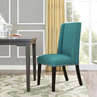 Modway Baron Fabric Dining Chair - Teal-Solid Rubberwood Legs
