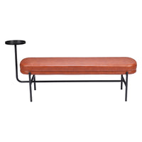 Zuo Ploce Bench - Brown-Plush and durable faux leather fabric
