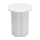 Zuo Kogur Side Table - White-Powder Coated Aluminum round shape tabletop