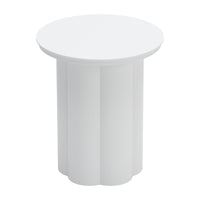 Zuo Kogur Side Table - White-Powder Coated Aluminum round shape tabletop