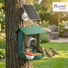 PawHut 3W Solar Powered Smart Bird Feeder with 2K HD Live Video Camera-Solar panel and large battery provide up to 5 months of power 