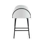 Manhattan Comfort Gracie 22" Modern Leatherette Upholstered Counter Stool - White and Black - 3 Pack-Minimal Assembly Required. Hardware Included